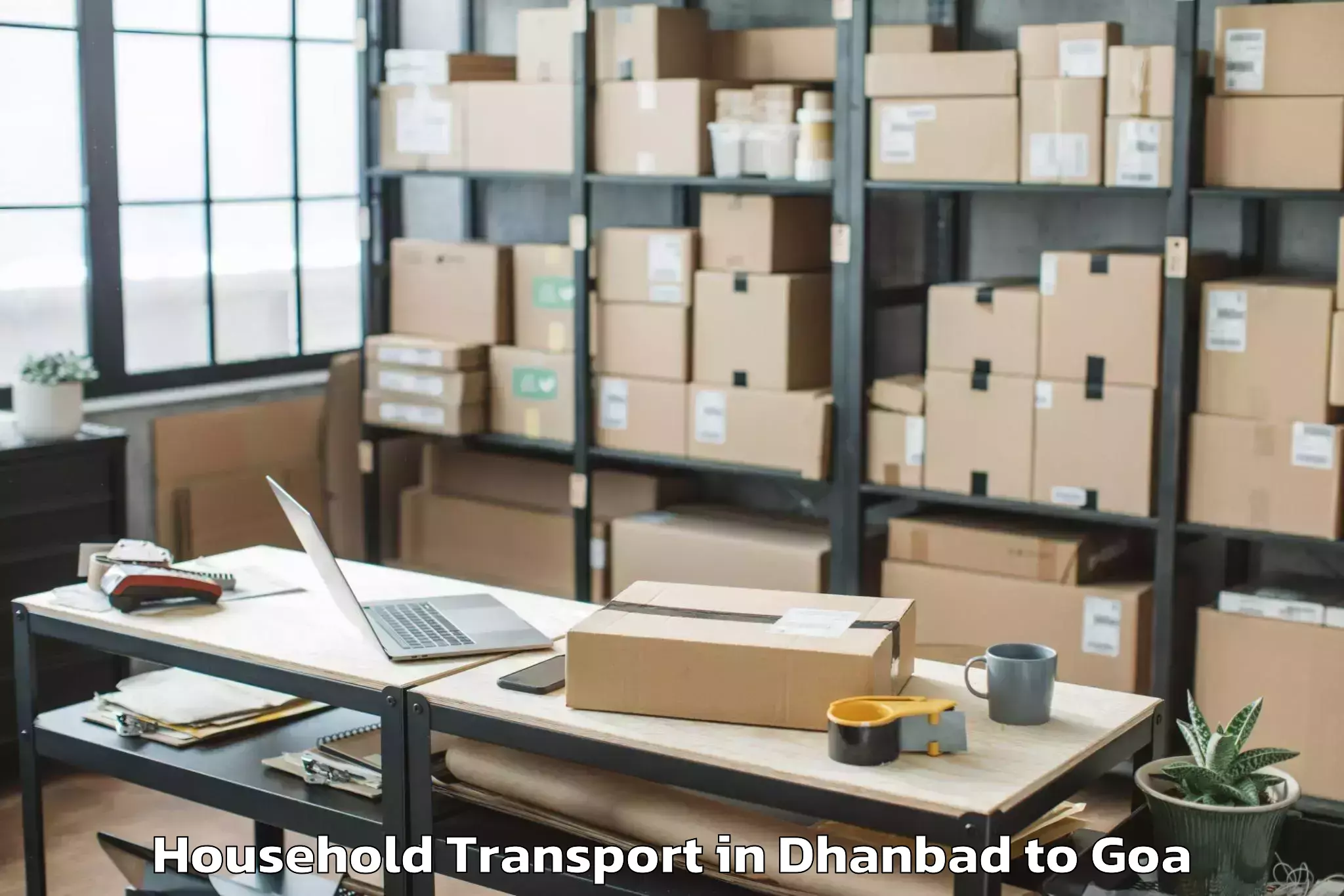 Easy Dhanbad to Chandor Household Transport Booking